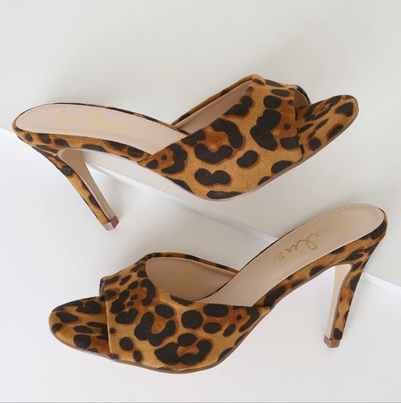 Leopard Open Toe Heel Sandals - Picture 2 of 4